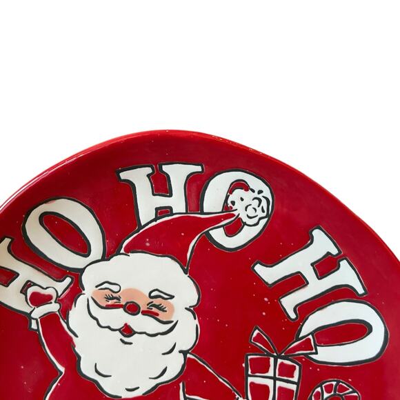 Spectrum Designz Christmas SANTA Plates 8.5in Ceramic Set of 5 HO HO HO New - Picture 3 of 6